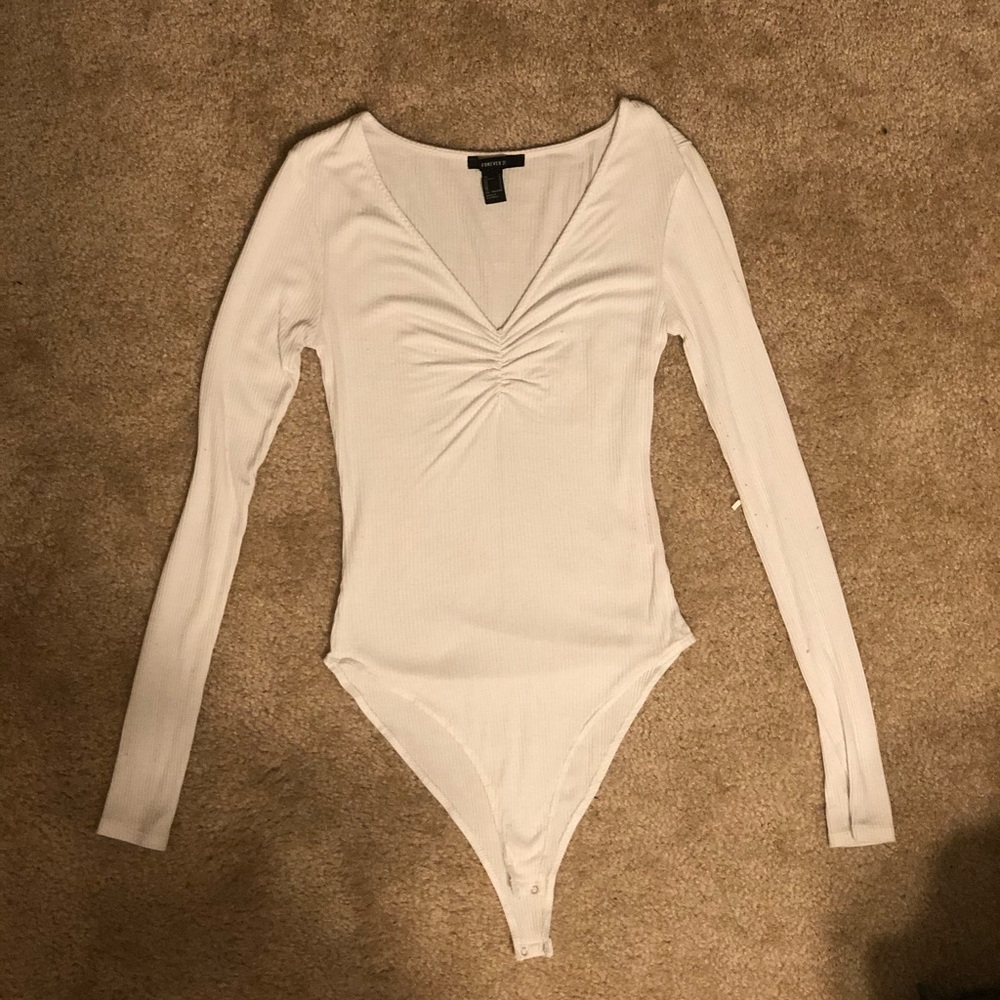 White Long Sleeve Bodysuit